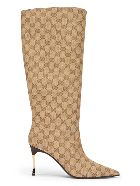 High Beige Boot with Stiletto Heel