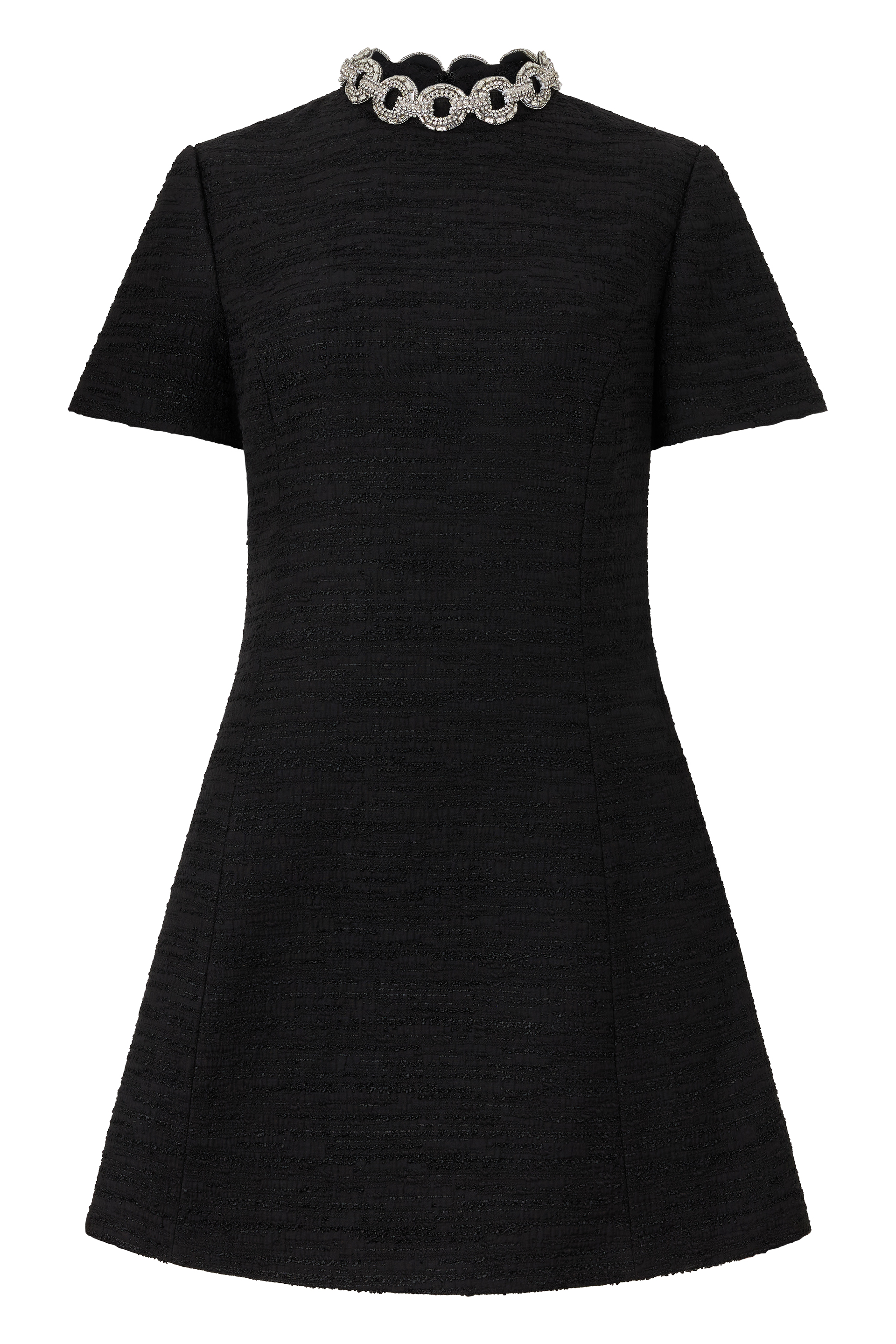 Short dress in cotton tweed