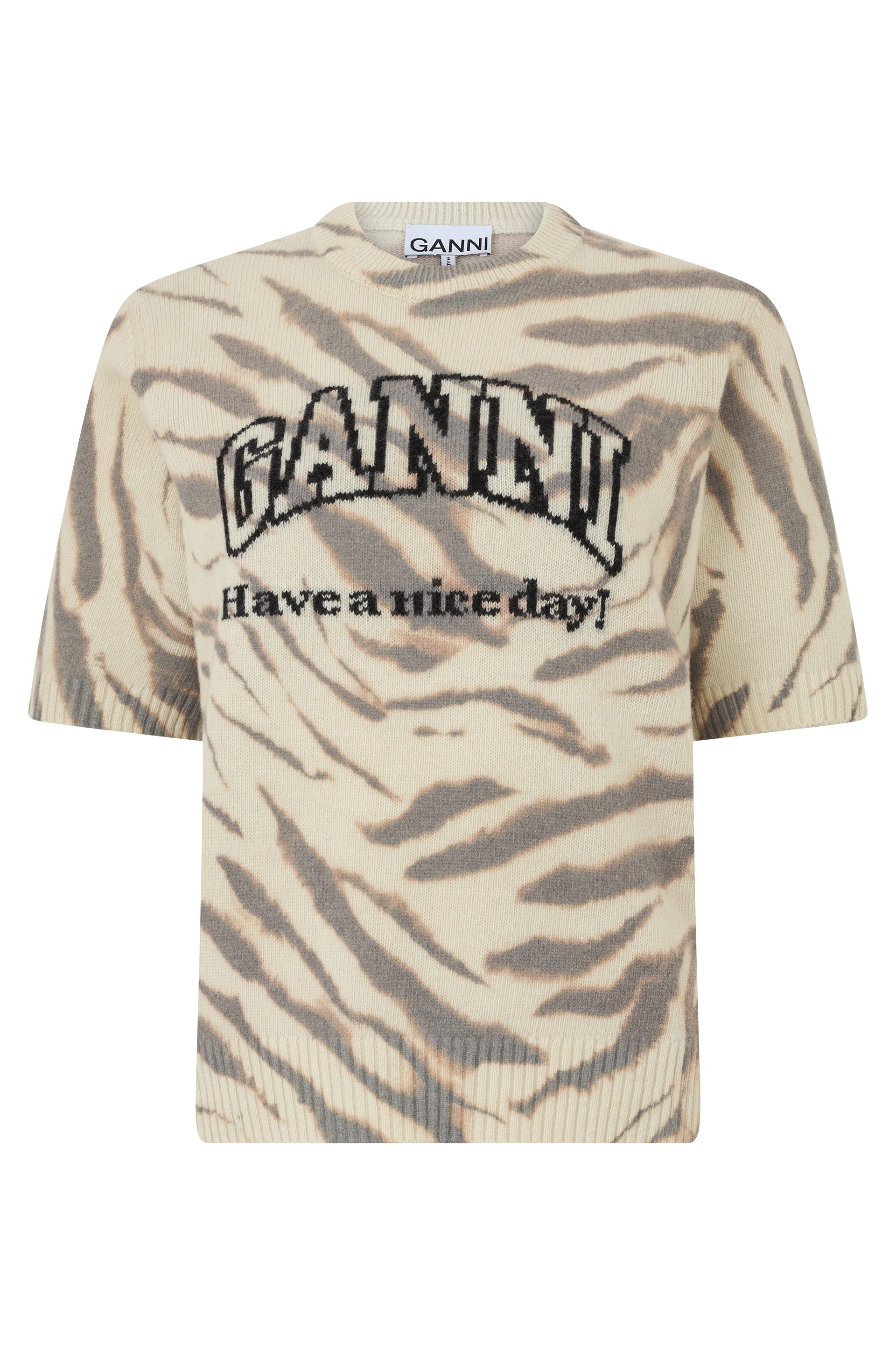 Wool printed T-shirt