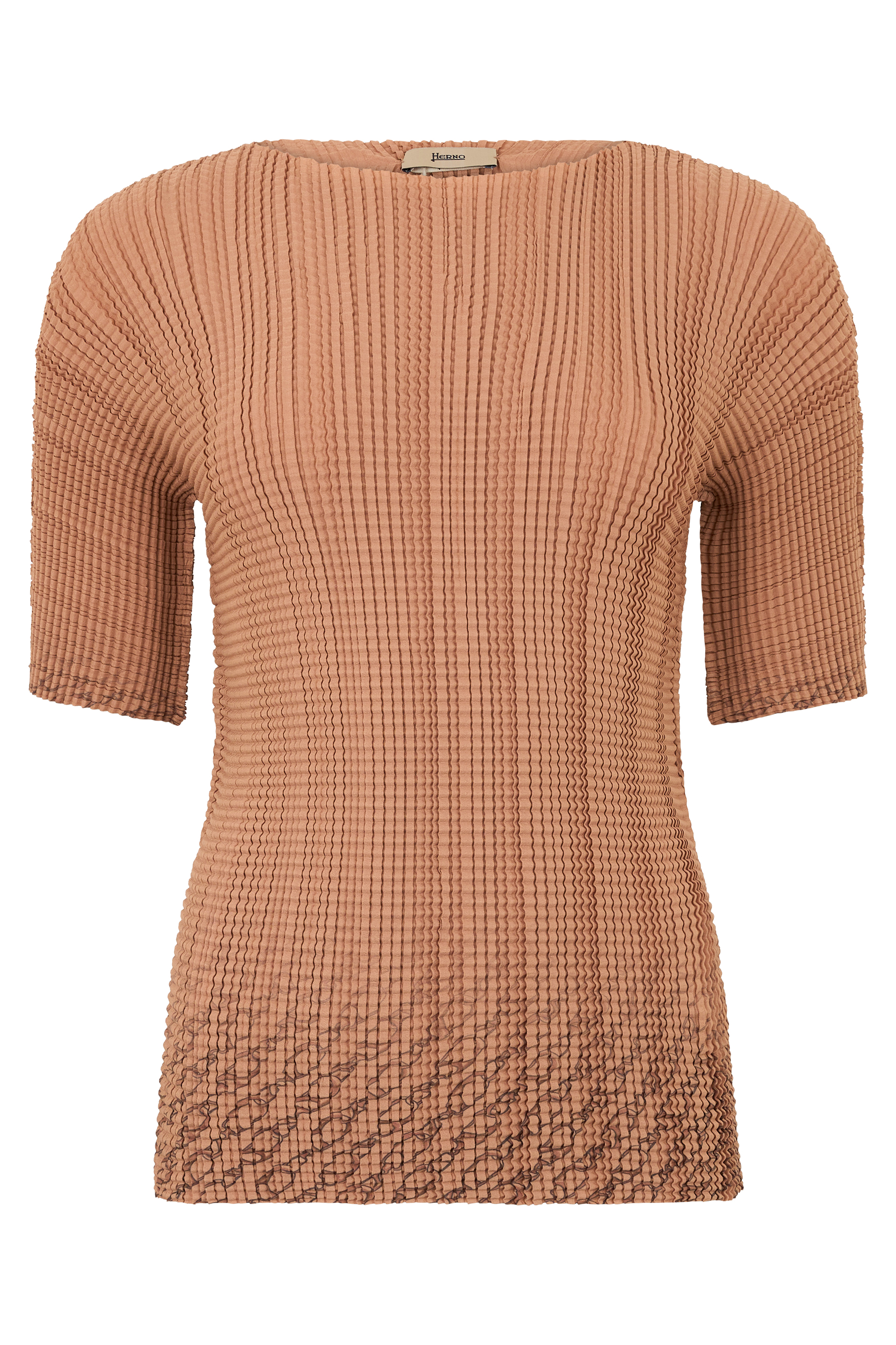 Fitted short-sleeve top with texture