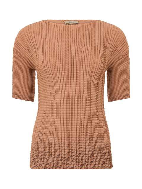 Fitted short-sleeve top with texture