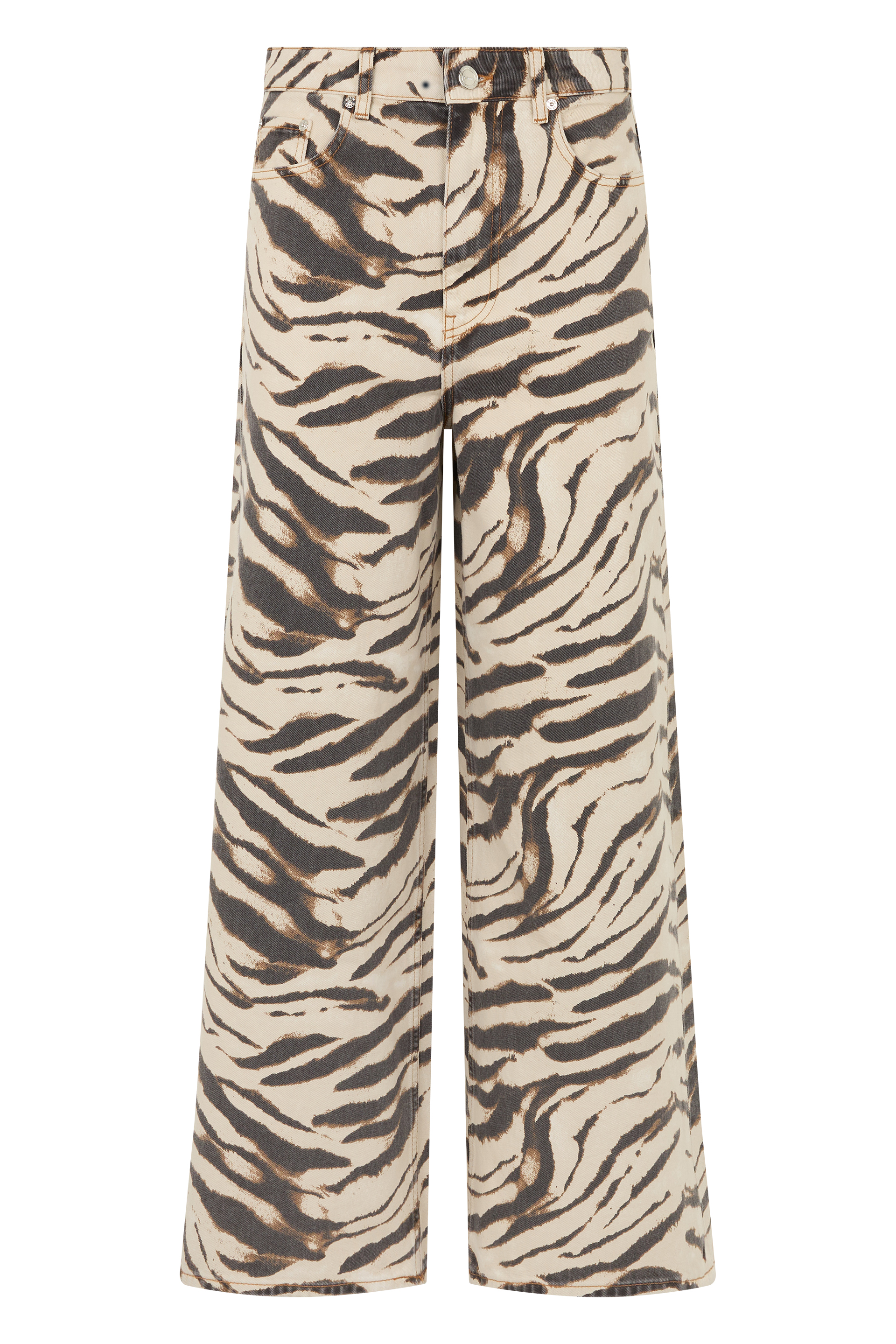 Wide leg printed jeans