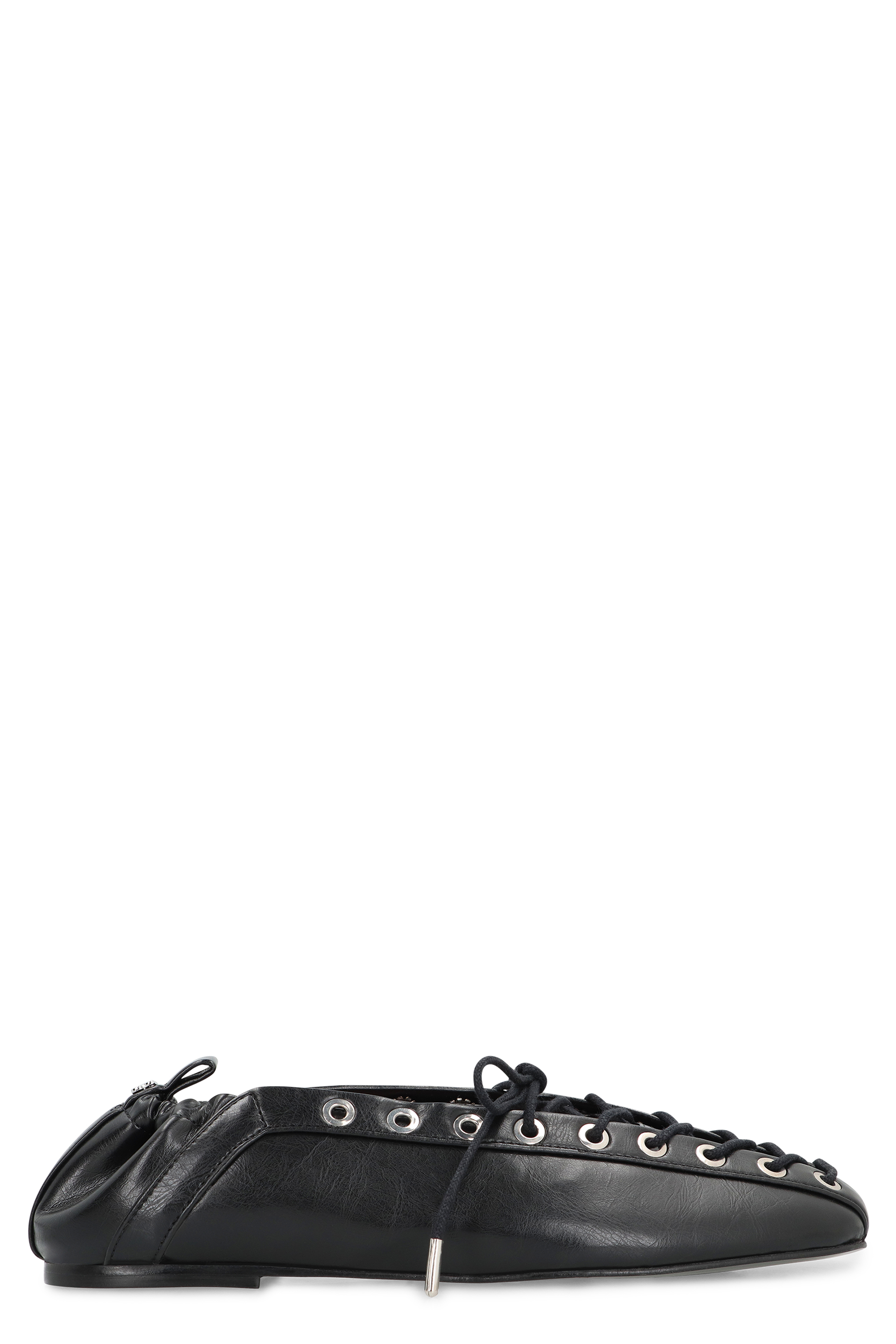 Faux leather ballet flats