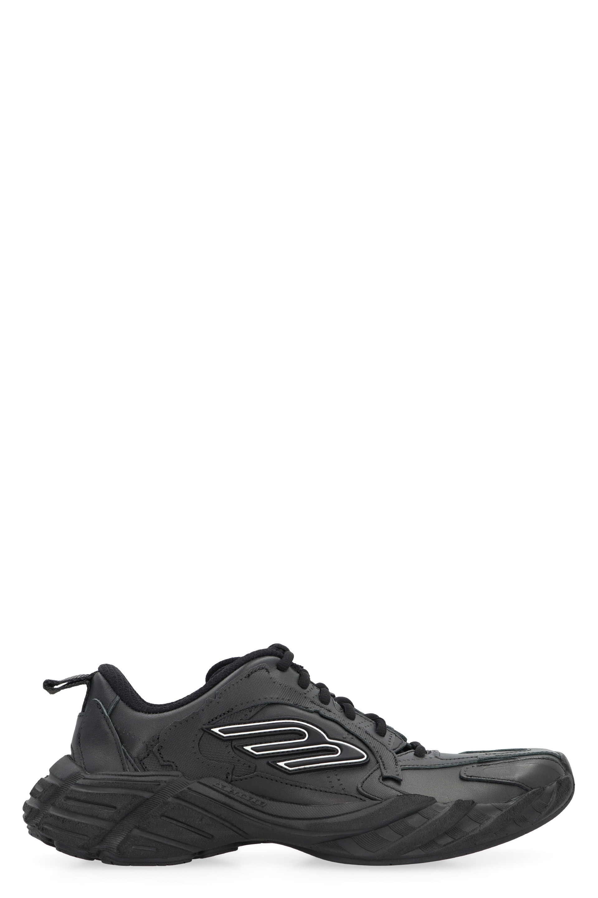 Monday leather and fabric low-top sneakers