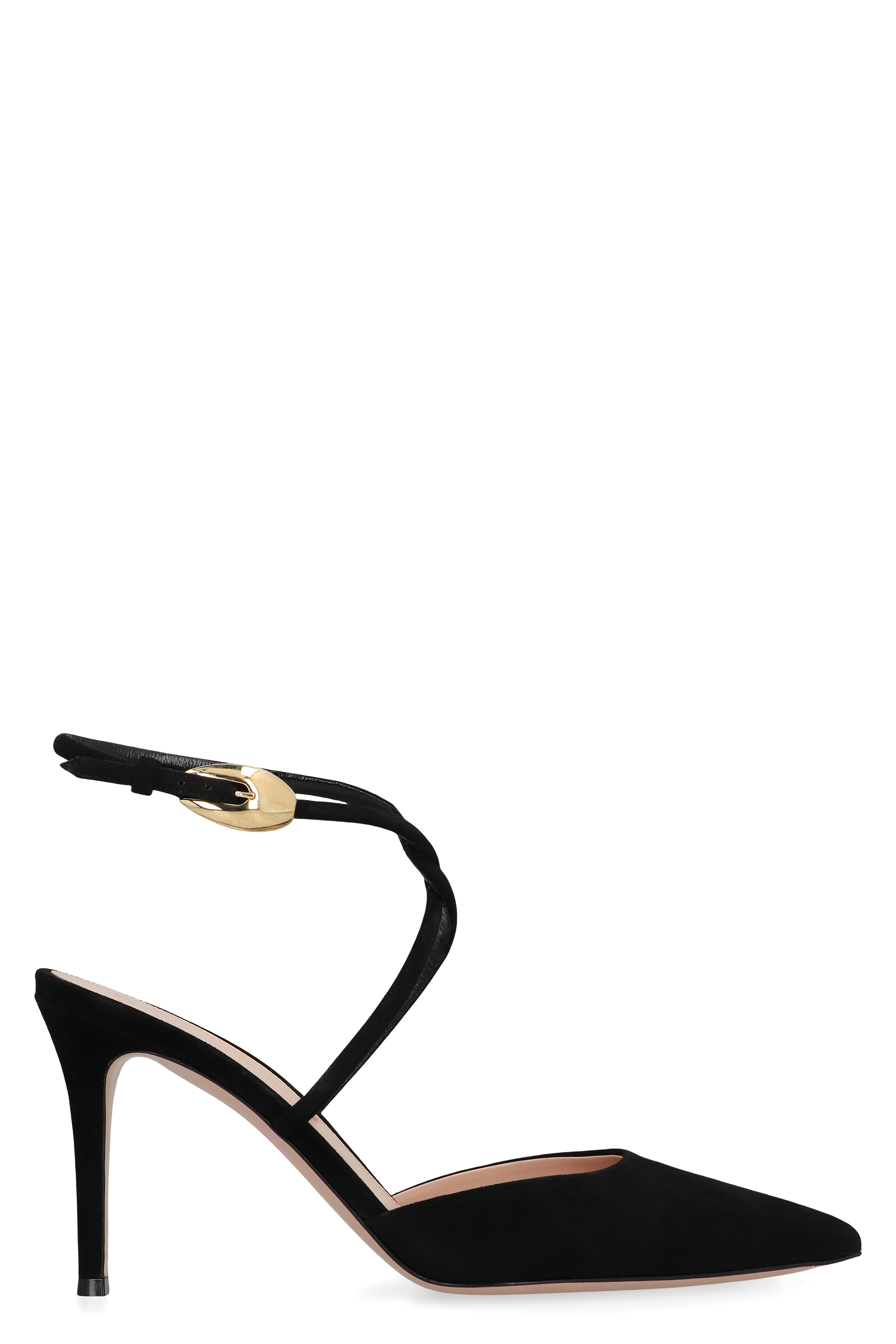 Suede slingback pumps