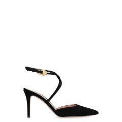 Suede slingback pumps