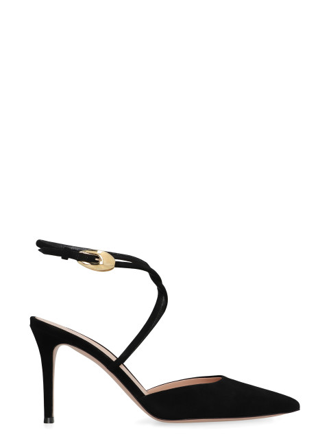 Suede slingback pumps