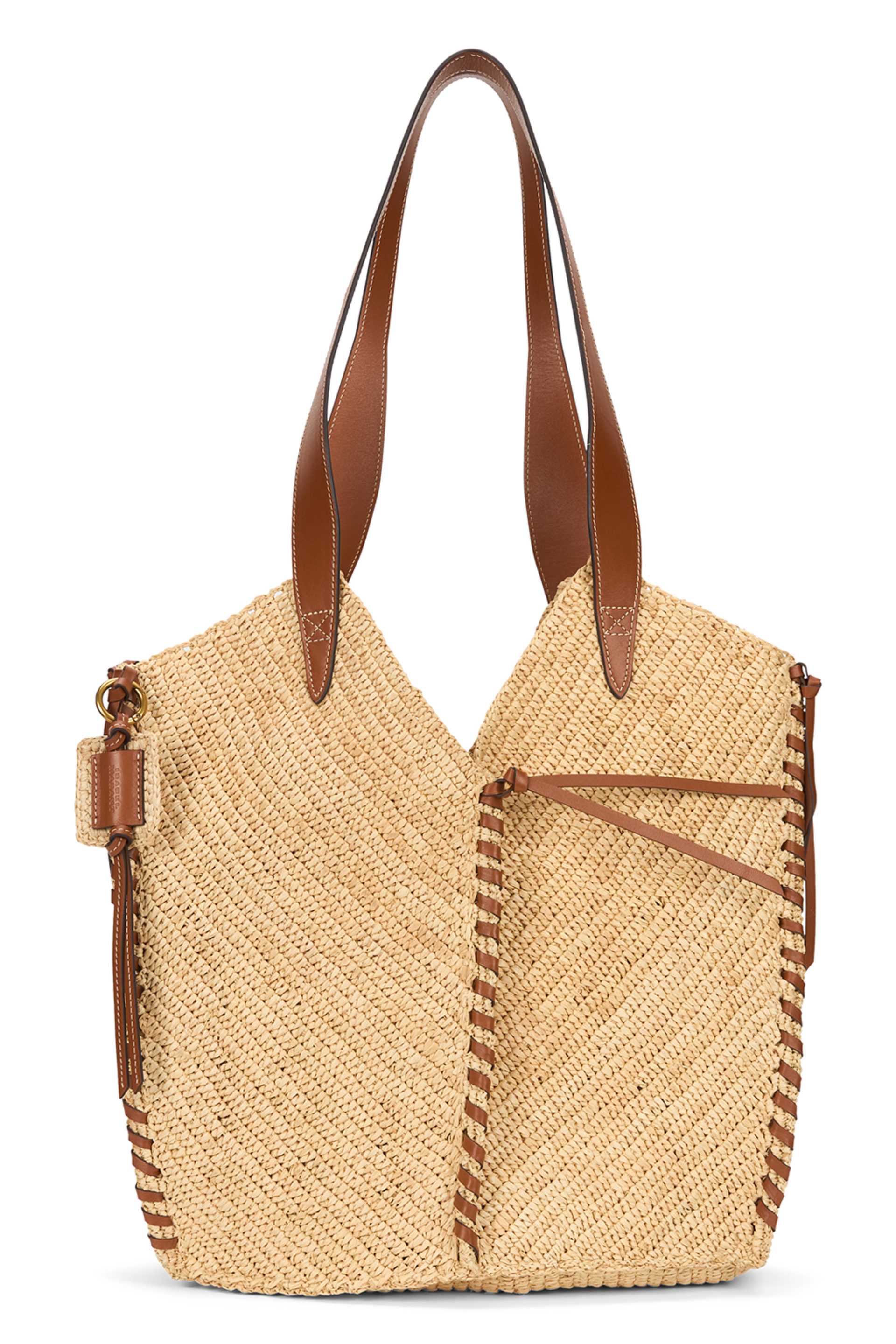 Elegant versatile straw shoulder bag