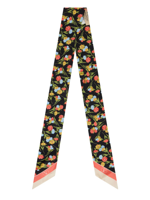Floral Silk Bandeau Scarf