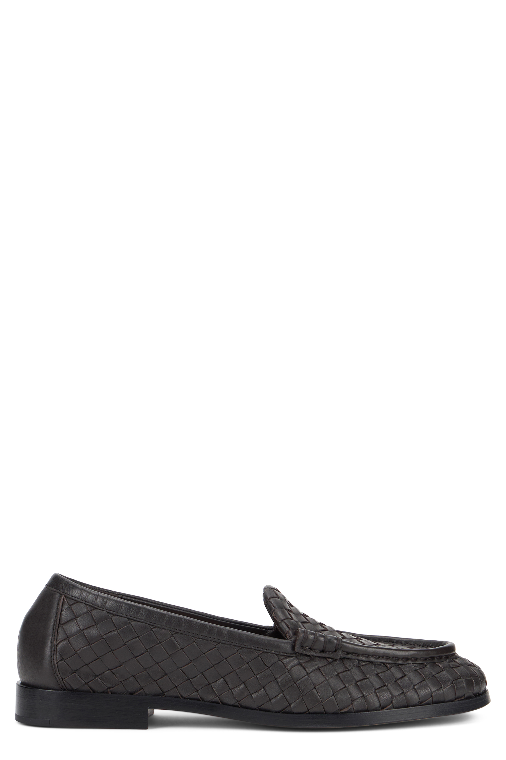 Woven leather moccasins
