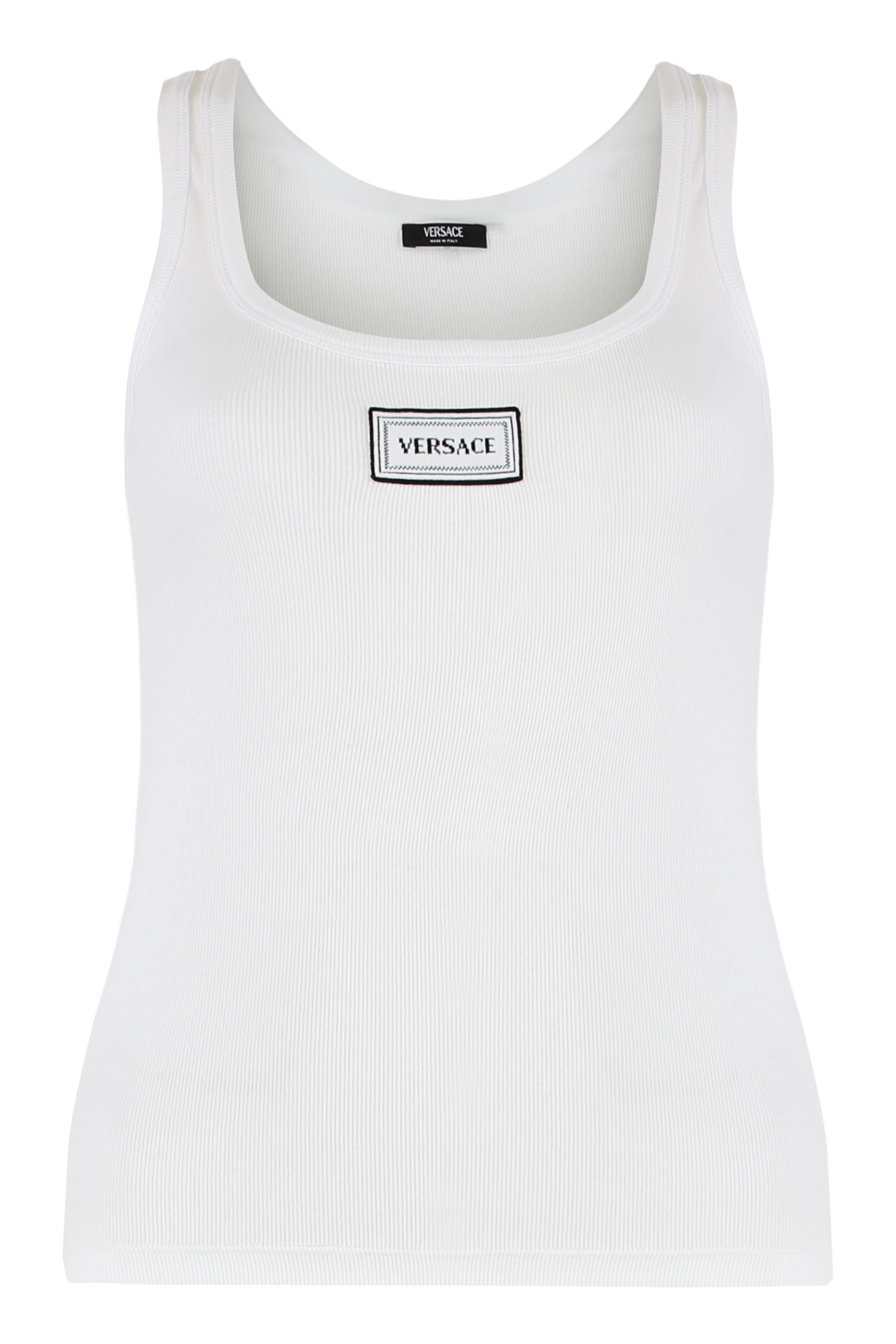 Ribbed stretch tank top in cotton