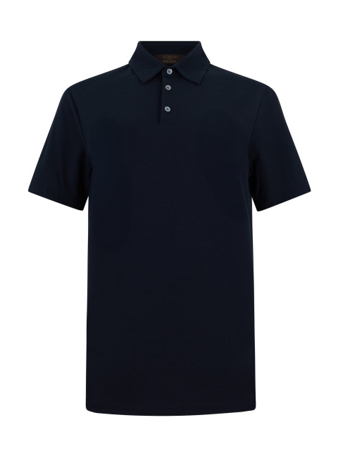 Short sleeve polo in black cotton