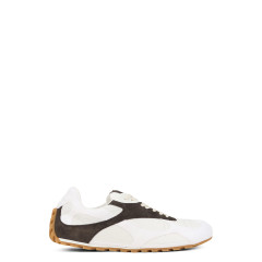Low sneakers in fabric and leather