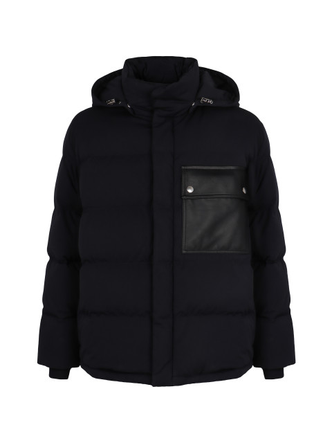 Hooded short down jacket