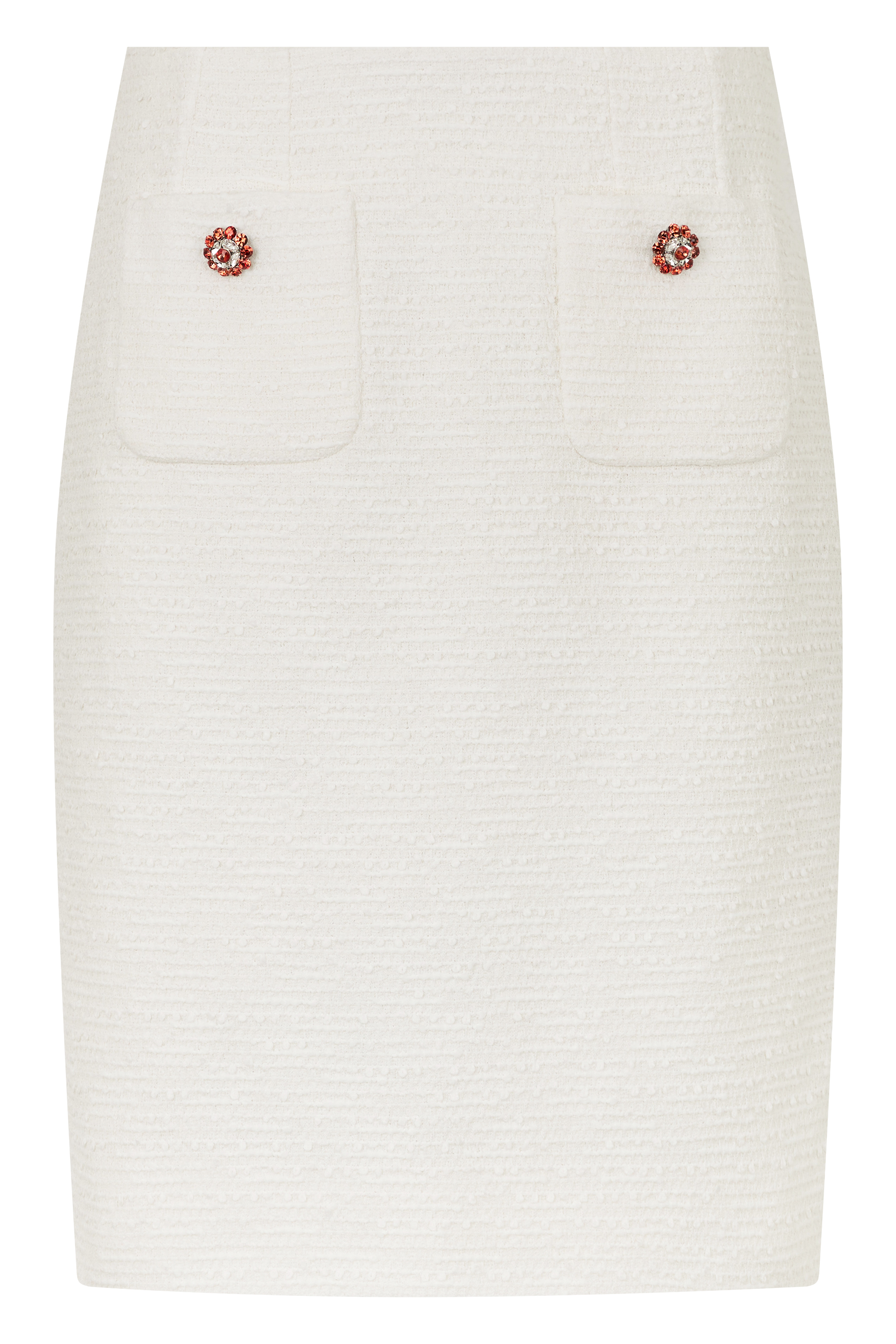 Tweed dress with jewel buttons