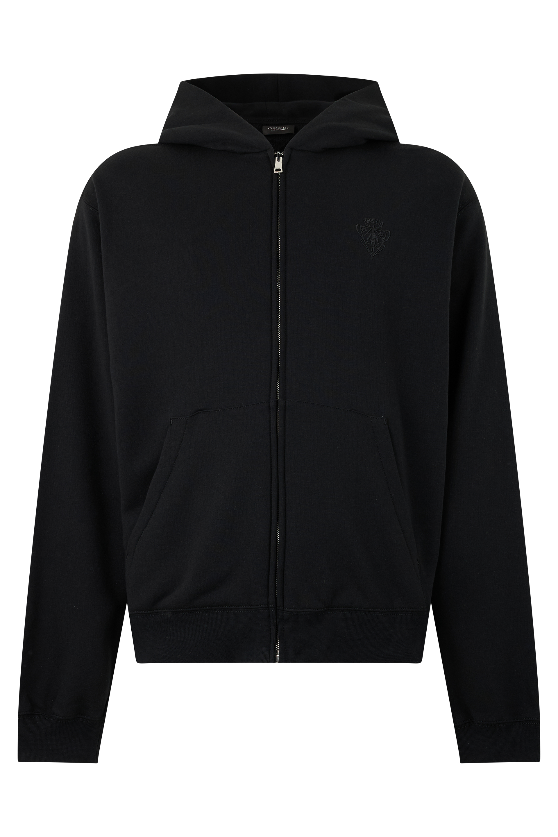 Hooded sweatshirt in cotton blend with zipper