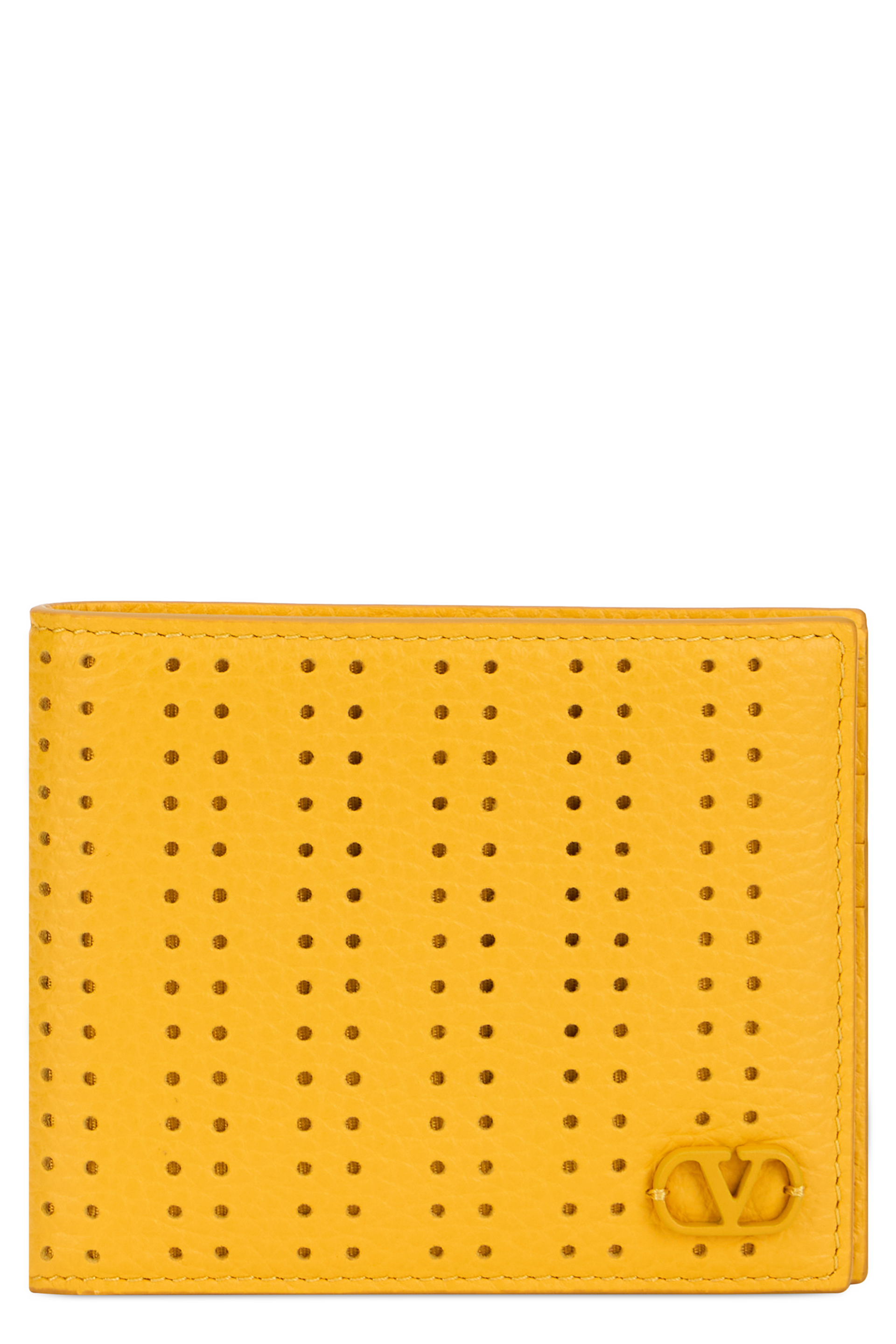 Perforated leather wallet