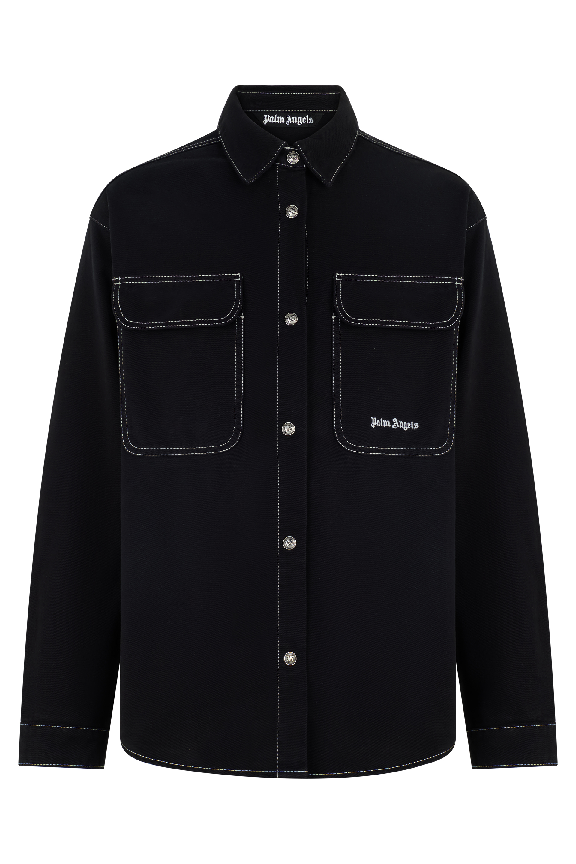 Cotton shirt with applied pockets