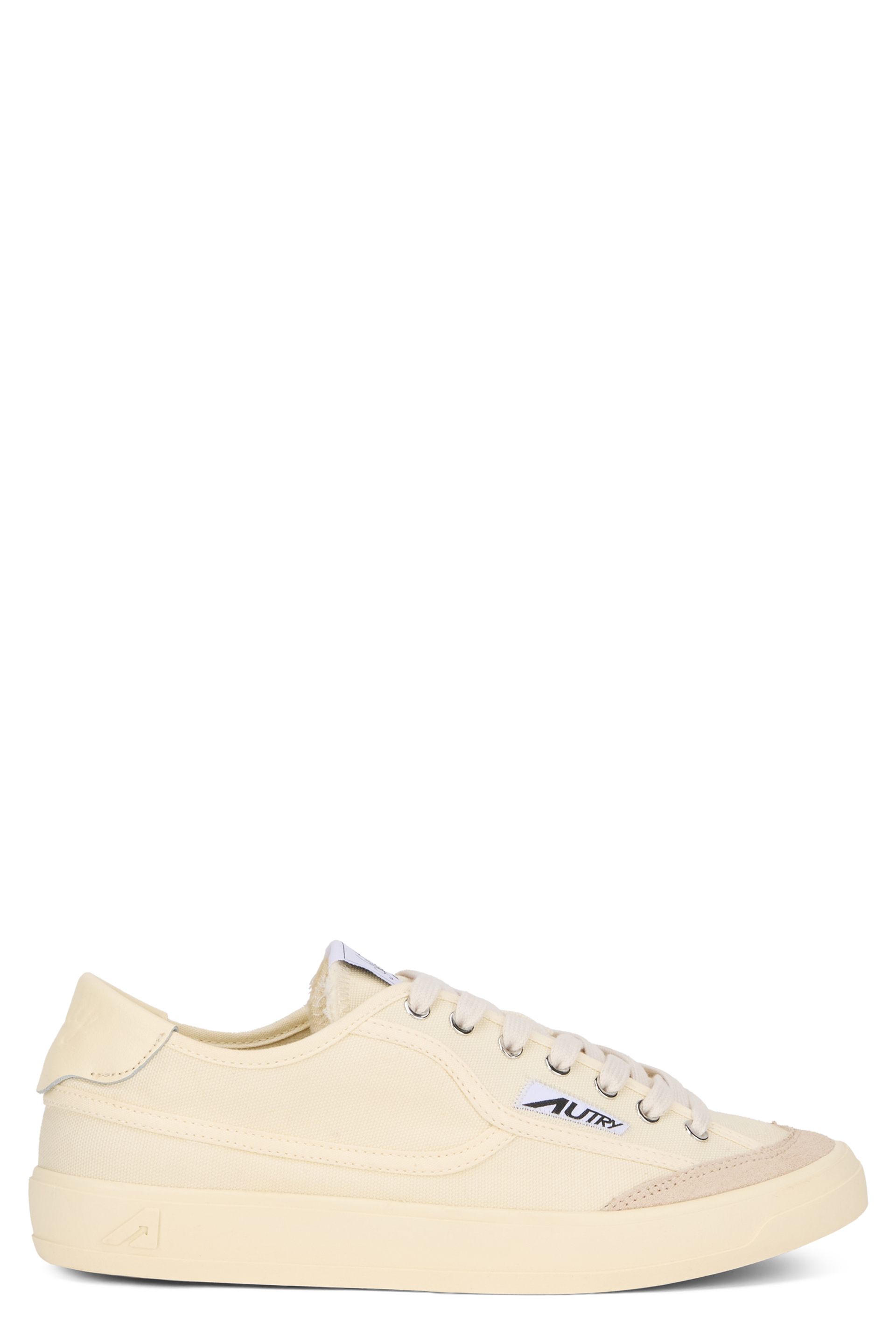 Canvas sneakers with leather inserts