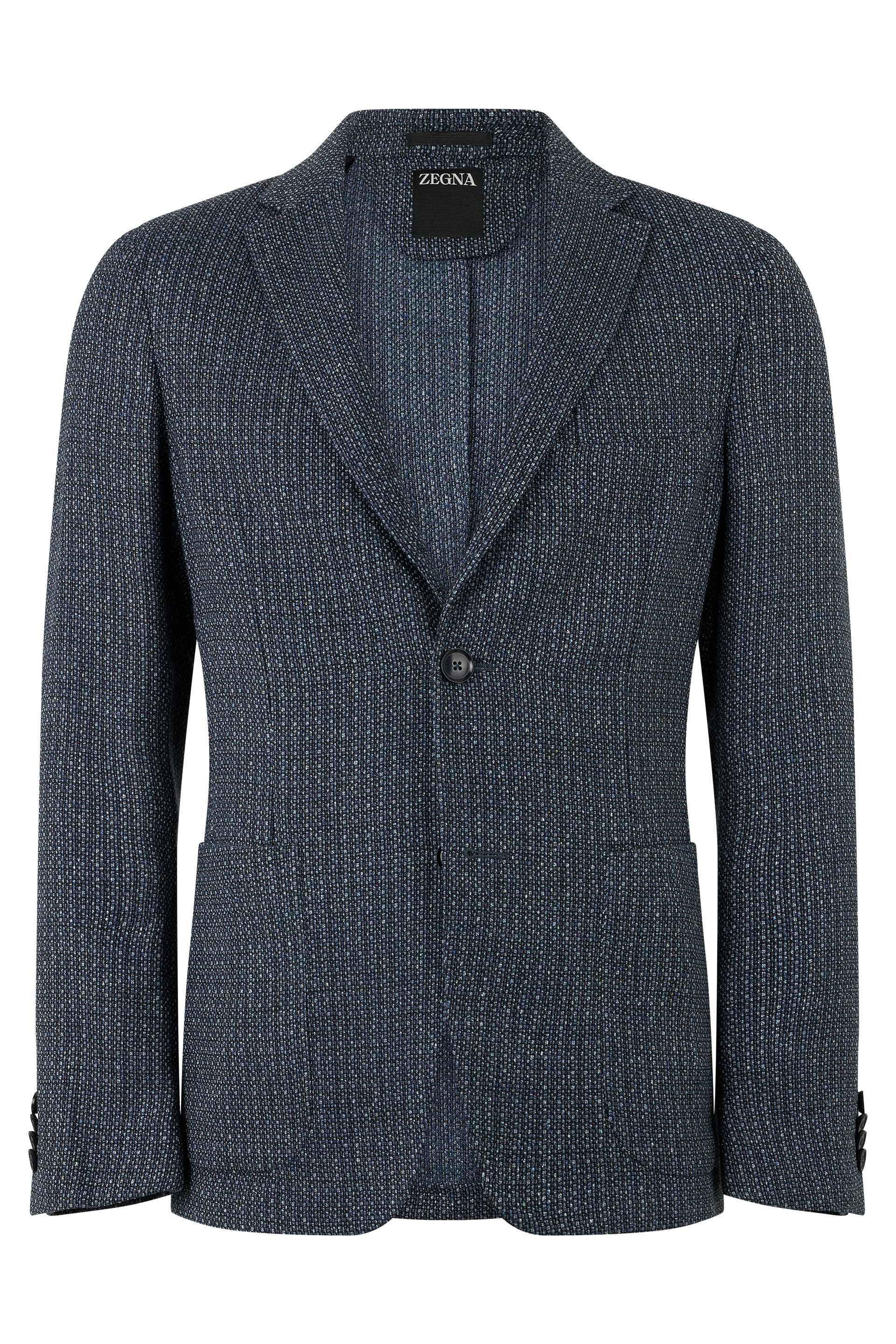 Single-breasted jacket in a cashmere-linen blend