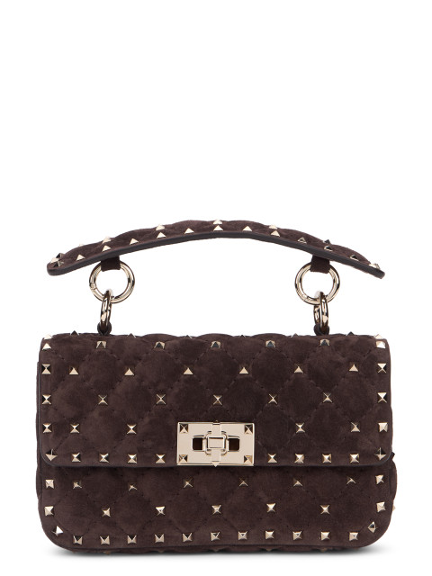 Rockstud Spike small handbag in suede