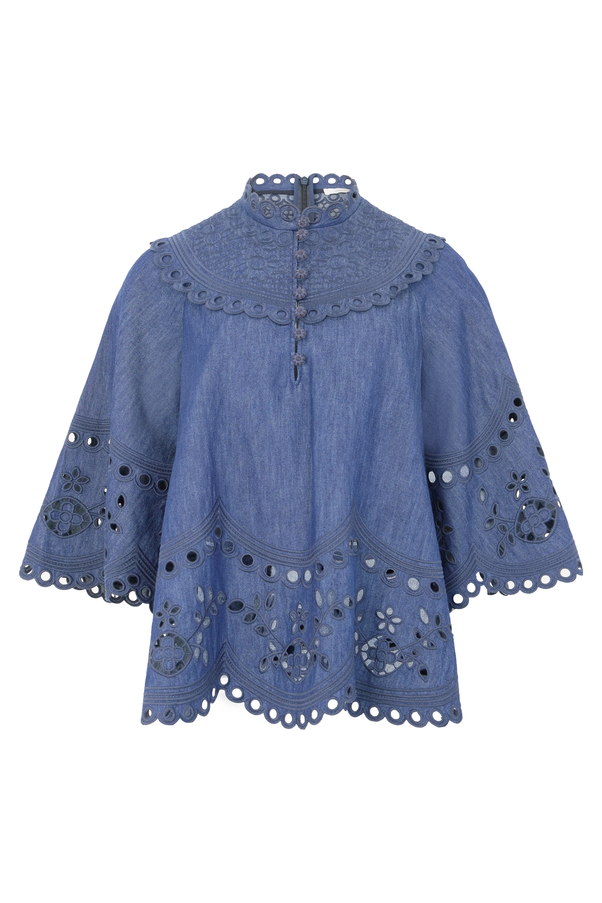 Blouse with wide sleeves
