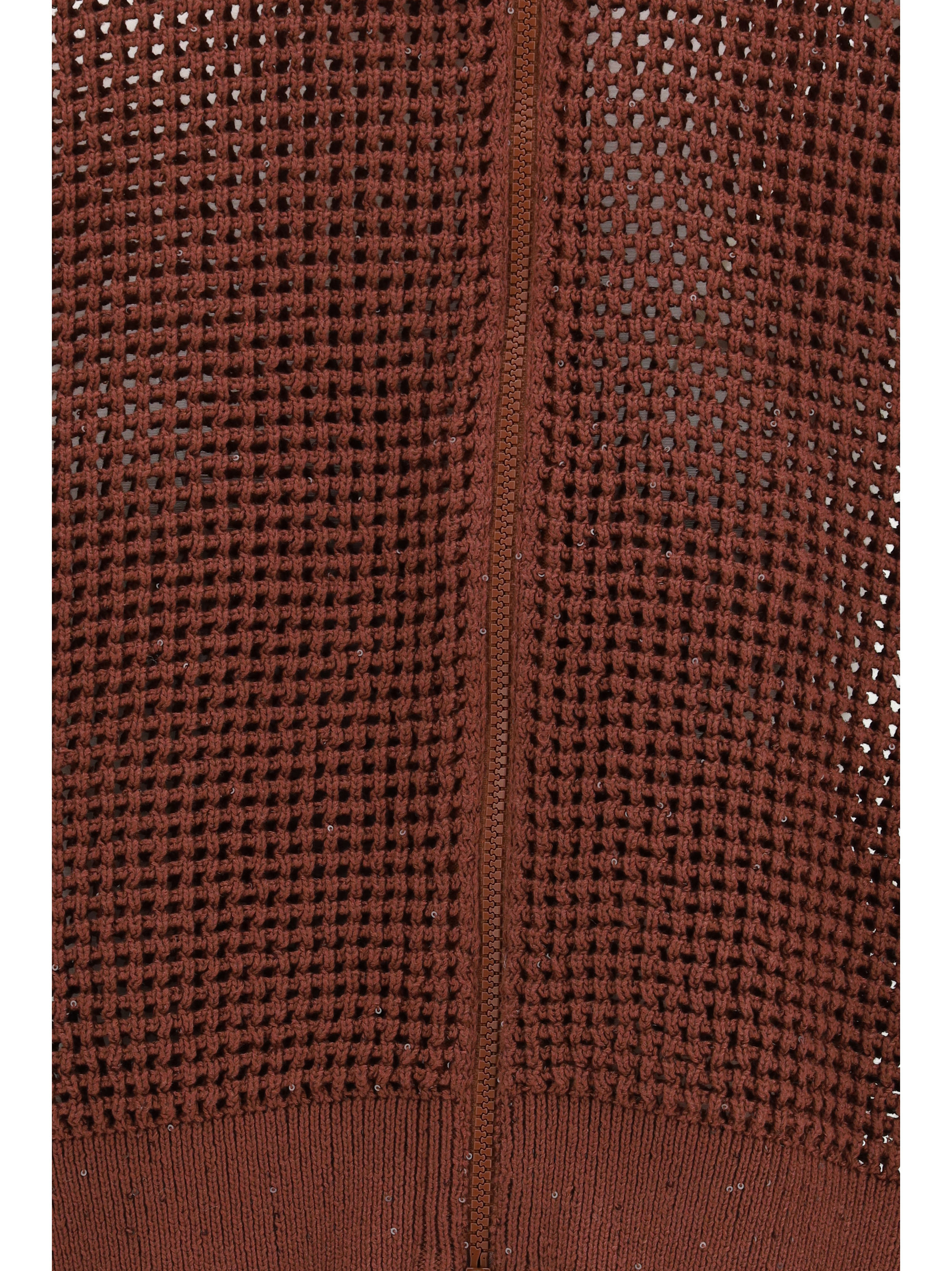 Cotton mesh Cardigan with Dazzling Details