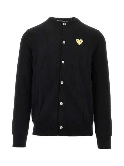 [COMME DES GARCONS PLAY] Cardigan FW26 AX-N049-051.BLACK GOLD-BLACK GOLD