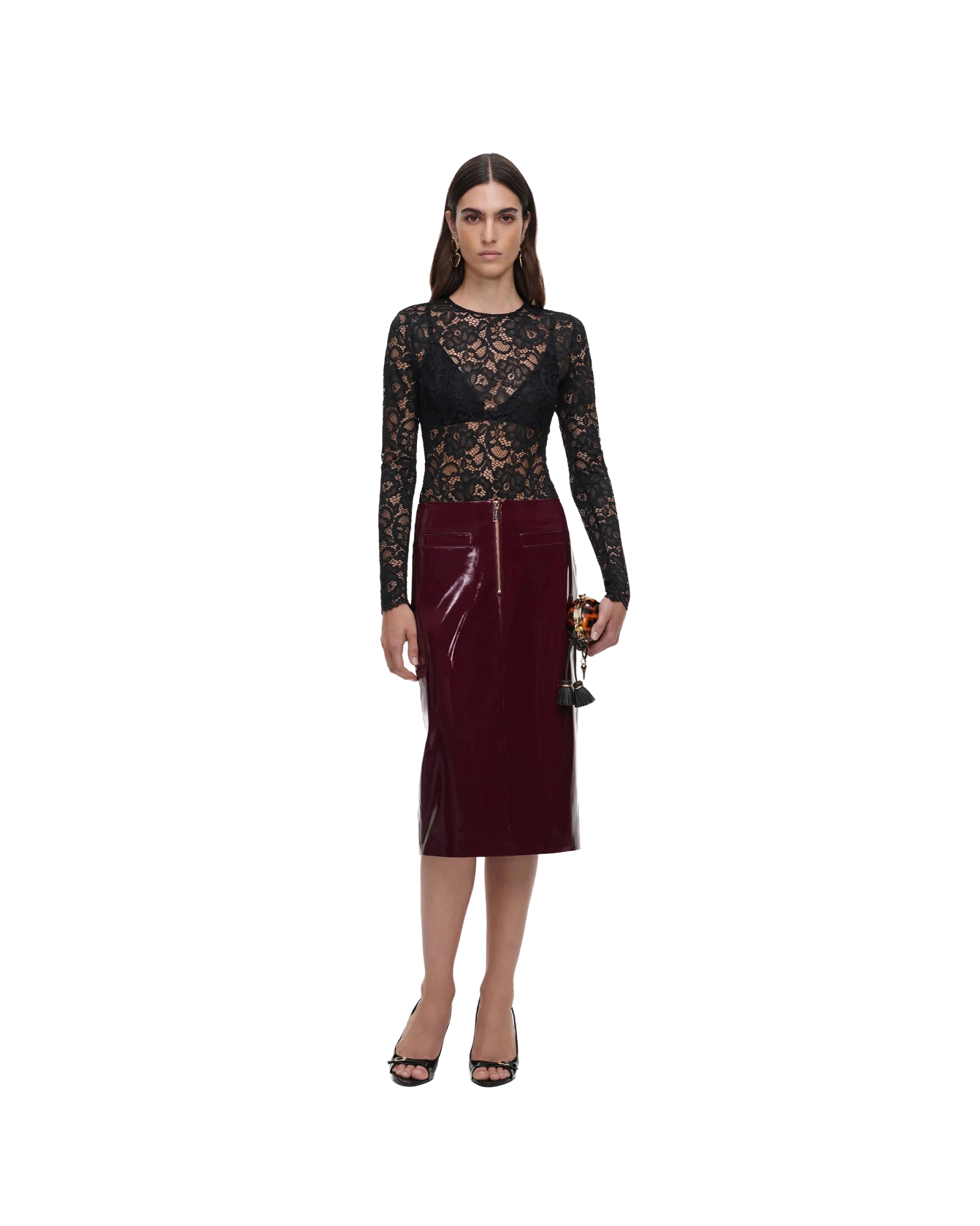 [Self-portrait] Midi skirt FW26 AW26080MSKPU