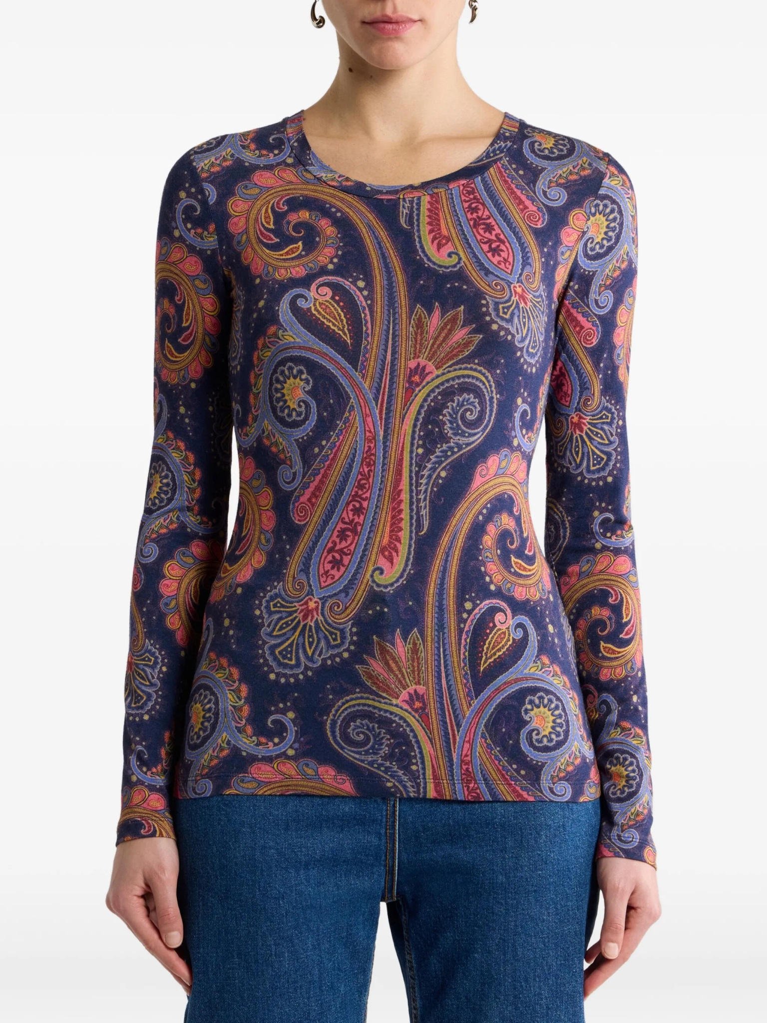 [Etro] T-shirts Long Sleeve FW26 WRJB0026 99SAD16