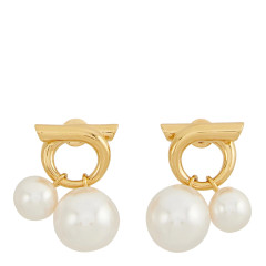 [Salvatore Ferragamo] Earring FW26 780384760805ORO GIOVE/WHITE