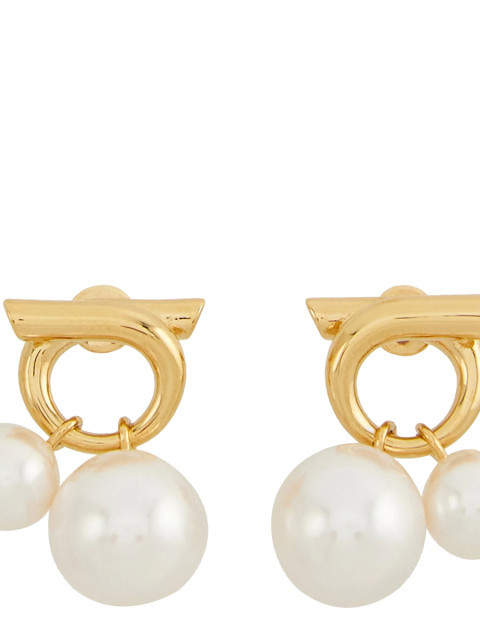 [Salvatore Ferragamo] Earring FW26 780384760805ORO GIOVE/WHITE