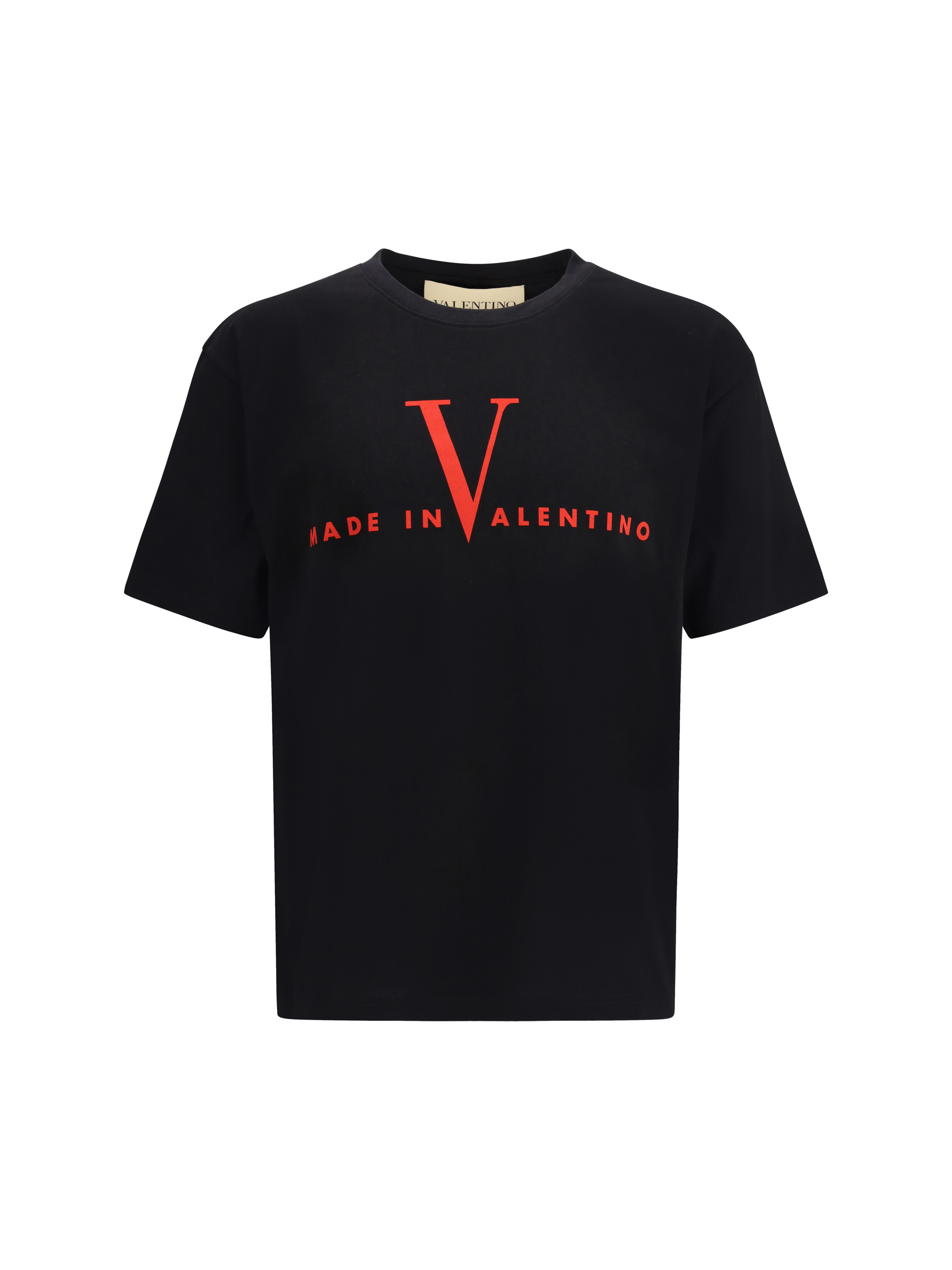 "Made in Valentino" 프린트가 있는 티셔츠