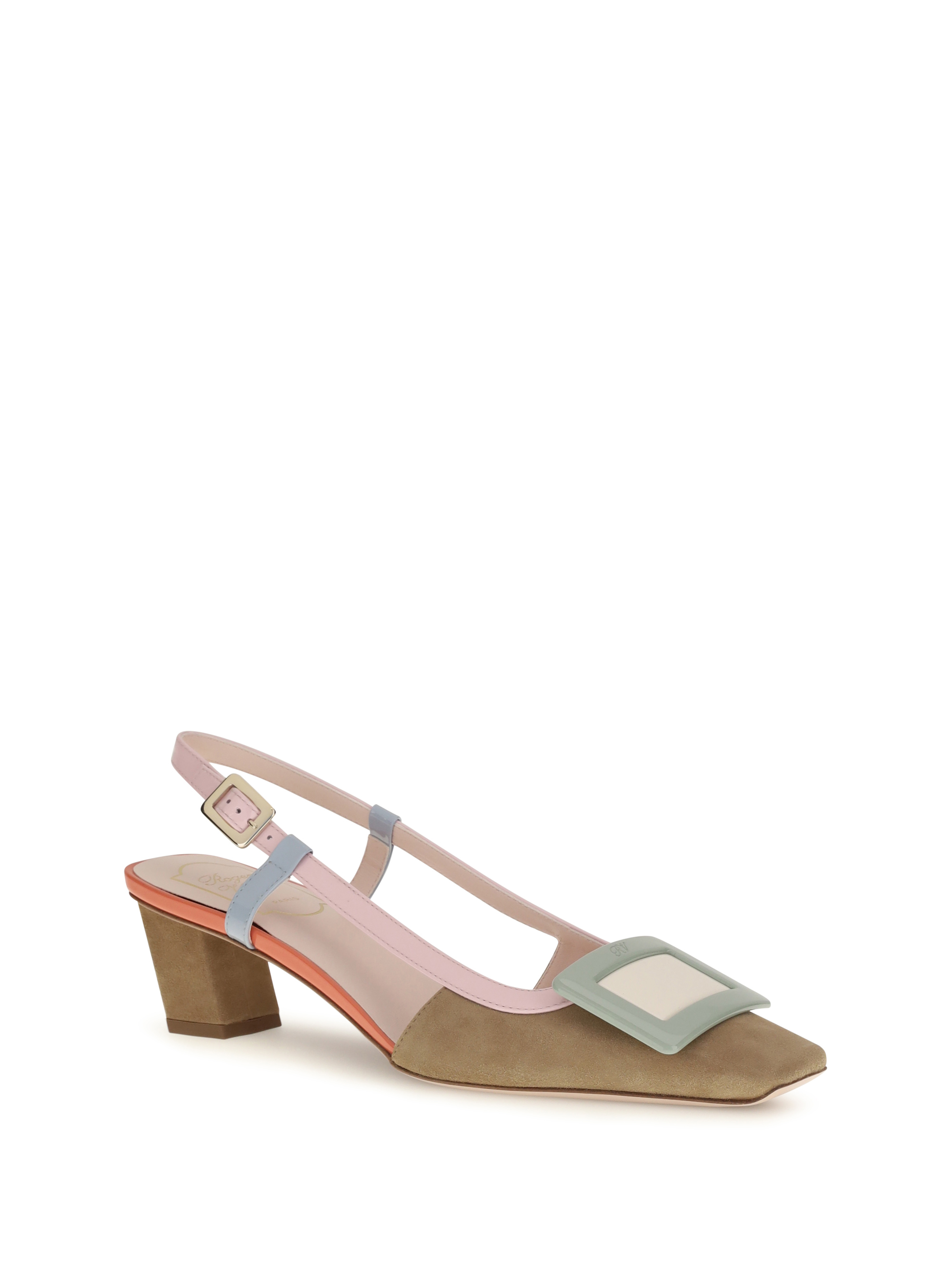 스웨이드 벨 비비에 슬링백 펌프스