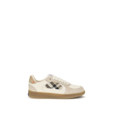 테라스 가죽 및 체크 스니커즈