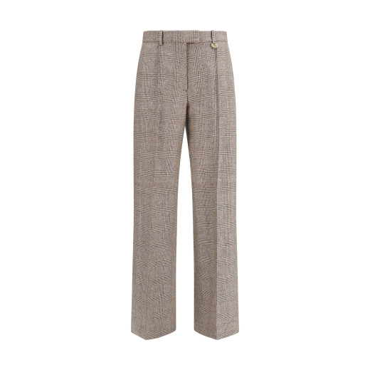 맞춤 제작된 린넨 및 울 혼방 팬츠