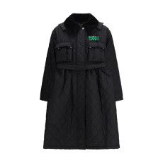 바버 x 가니 퀼팅 후드 코트